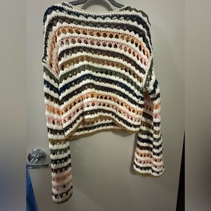 Buckle colorful pastel sweater